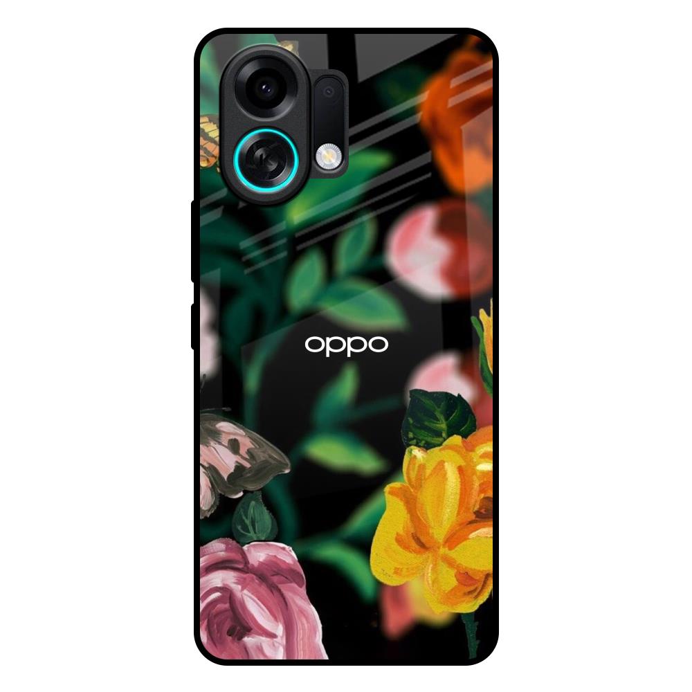 Flowers & Butterfly Oppo K13 Turbo 5G Glass Back Cover Online