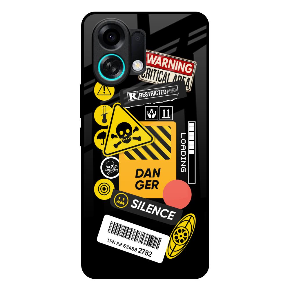 Danger Signs Oppo K13 Turbo Pro 5G Glass Back Cover Online