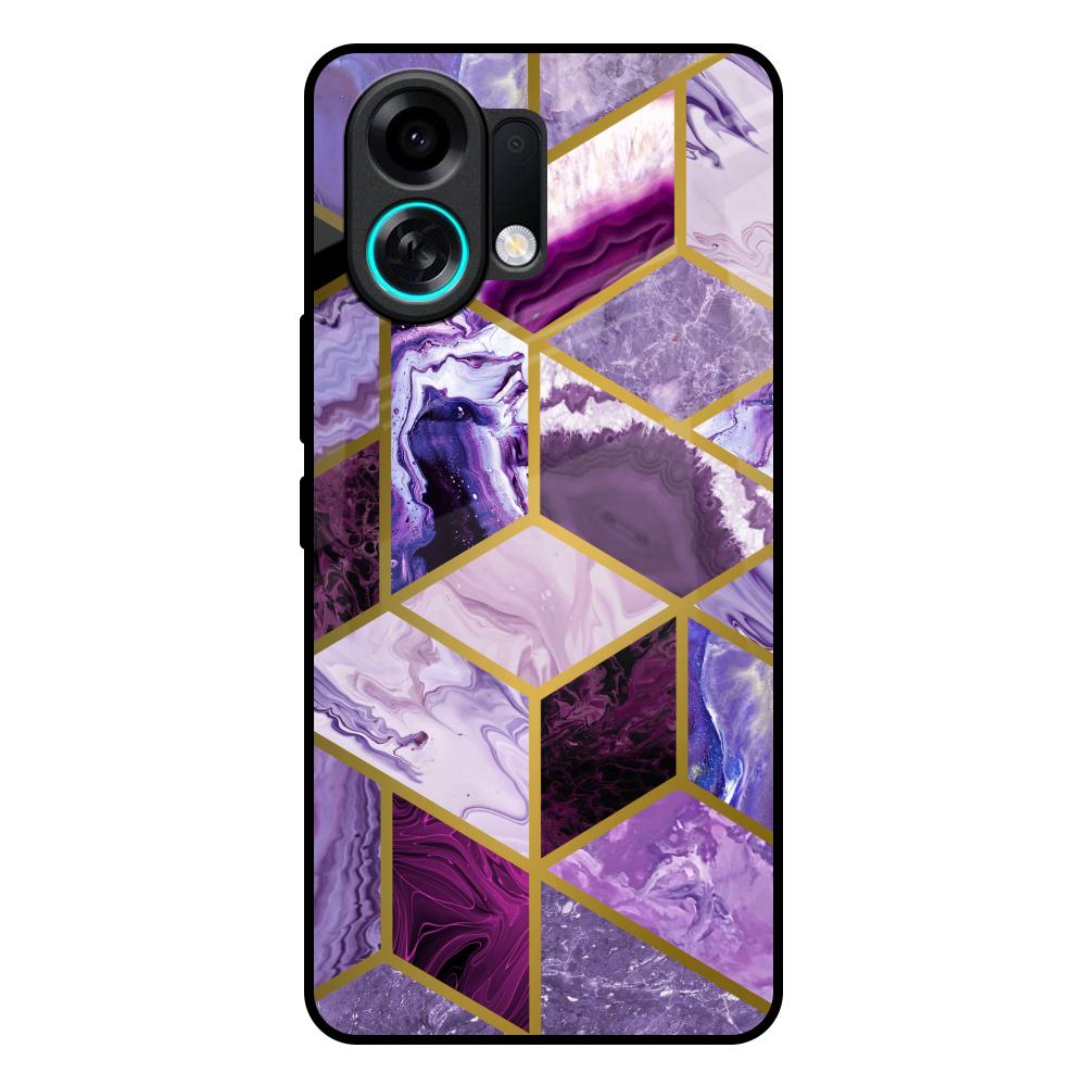 Purple Rhombus Marble Oppo K13 Turbo Pro 5G Glass Back Cover Online