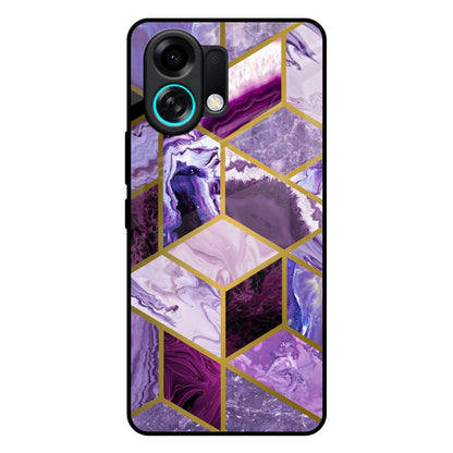 Purple Rhombus Marble Oppo K13 Turbo Pro 5G Glass Back Cover Online