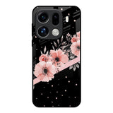Floral Black Band Oppo Find X9 Pro 5G Glass Back Cover Online