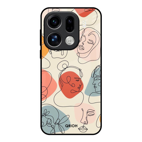 Abstract Faces Oppo Find X9 Pro 5G Glass Back Cover Online