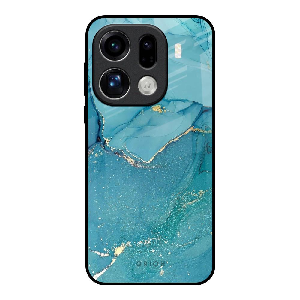 Blue Golden Glitter Oppo Find X9 Pro 5G Glass Back Cover Online