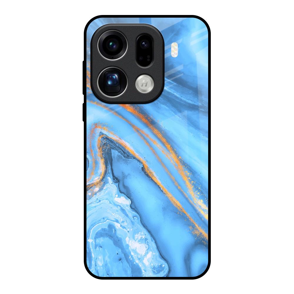 Vibrant Blue Marble Oppo Find X9 Pro 5G Glass Back Cover Online