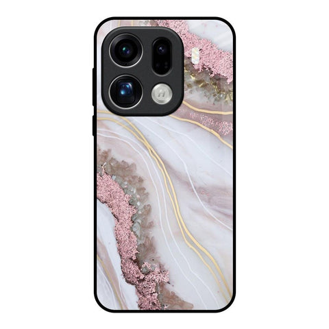 Pink & Gold Gllitter Marble Oppo Find X9 Pro 5G Glass Back Cover Online