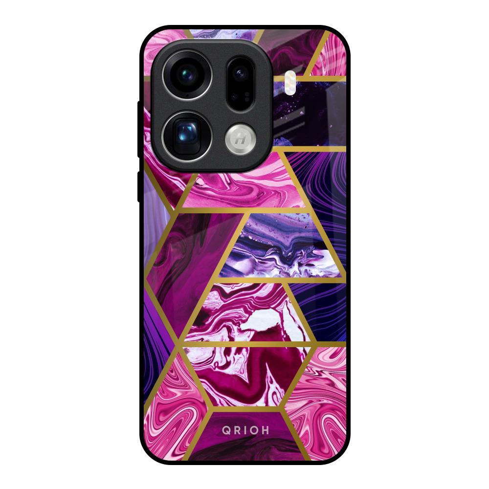 Electroplated Geometric Marble Oppo Find X9 Pro 5G Glass Back Cover Online