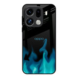 Teal Flames Oppo Find X9 Pro 5G Glass Back Cover Online