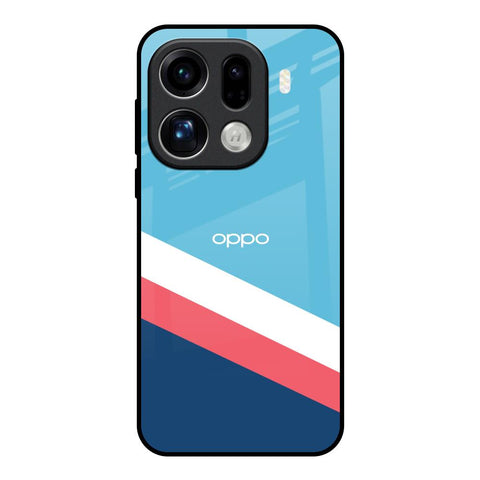 Pink & White Stripes Oppo Find X9 Pro 5G Glass Back Cover Online