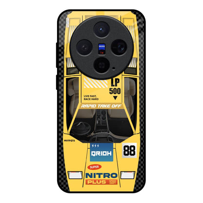 Yellow Racing Car Vivo X300 5G Glass Back Cover Online