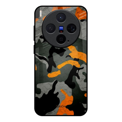 Camouflage Orange Vivo X300 5G Glass Back Cover Online