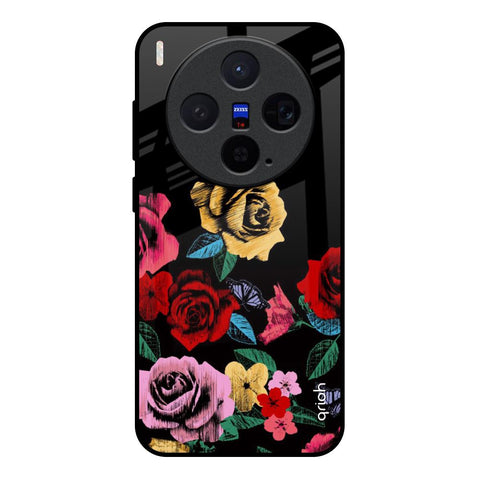 Floral Decorative Vivo X300 5G Glass Back Cover Online