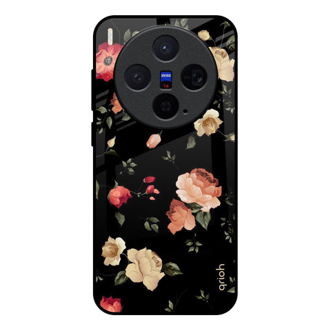 Black Spring Floral Vivo X300 5G Glass Back Cover Online
