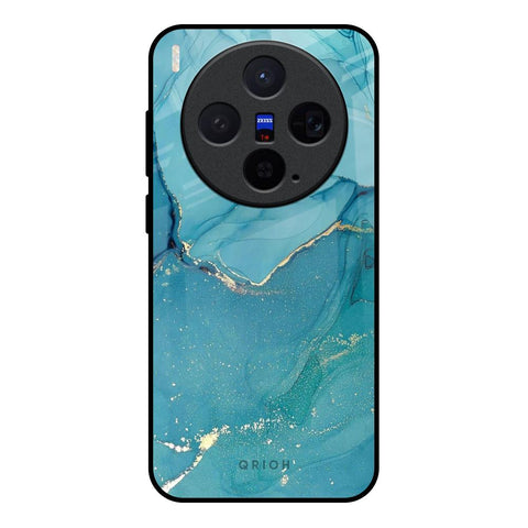Blue Golden Glitter Vivo X300 5G Glass Back Cover Online