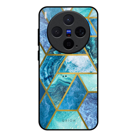 Turquoise Geometrical Marble Vivo X300 5G Glass Back Cover Online