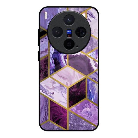 Purple Rhombus Marble Vivo X300 5G Glass Back Cover Online