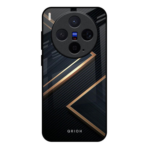 Sleek Golden & Navy Vivo X300 5G Glass Back Cover Online