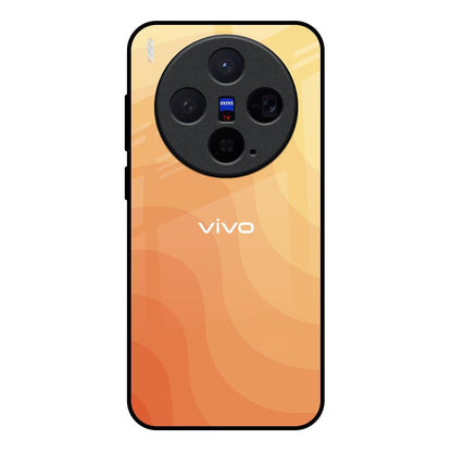 Orange Curve Pattern Vivo X300 5G Glass Back Cover Online