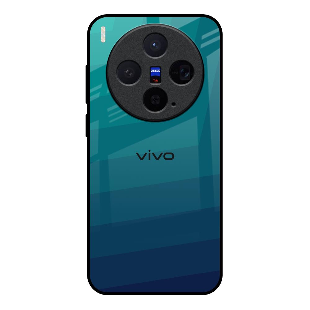Green Triangle Pattern Vivo X300 5G Glass Back Cover Online