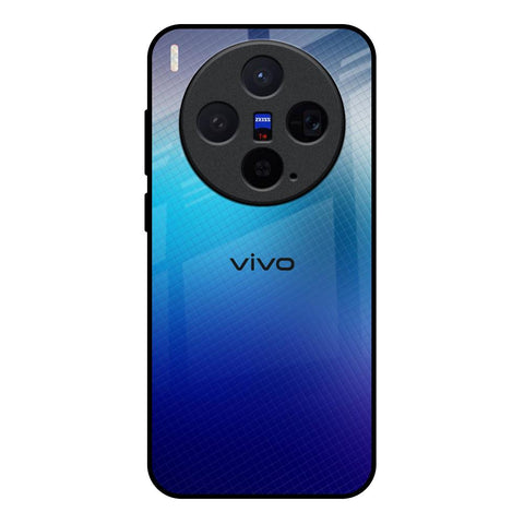 Blue Rhombus Pattern Vivo X300 5G Glass Back Cover Online