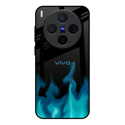 Teal Flames Vivo X300 5G Glass Back Cover Online