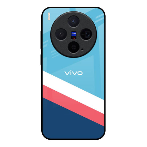 Pink & White Stripes Vivo X300 5G Glass Back Cover Online