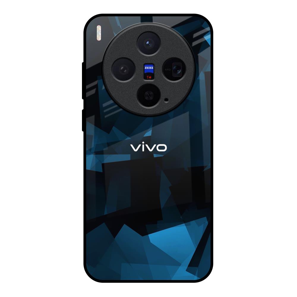 Polygonal Blue Box Vivo X300 5G Glass Back Cover Online
