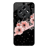Floral Black Band Oppo F31 Pro 5G Glass Back Cover Online