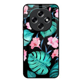 Tropical Leaves & Pink Flowers Oppo F31 Pro 5G Glass Back Cover Online