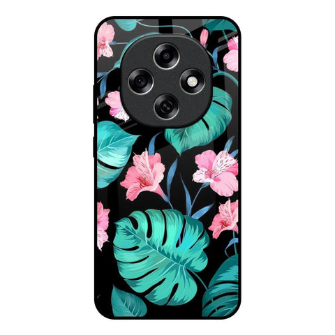 Tropical Leaves & Pink Flowers Oppo F31 Pro 5G Glass Back Cover Online