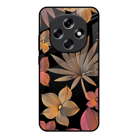 Lines Pattern Flowers Oppo F31 Pro 5G Glass Back Cover Online