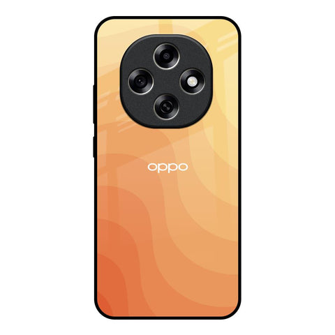 Orange Curve Pattern Oppo F31 Pro 5G Glass Back Cover Online