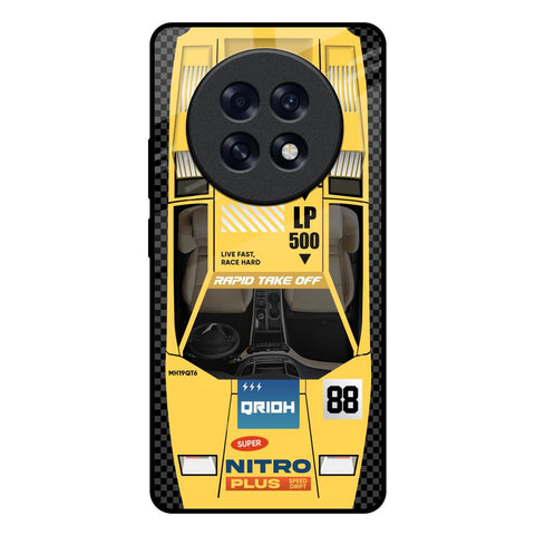 Yellow Racing Car Oppo F31 Pro Plus 5G Glass Back Cover Online