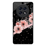 Floral Black Band Oppo F31 Pro Plus 5G Glass Back Cover Online