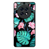 Tropical Leaves & Pink Flowers Oppo F31 Pro Plus 5G Glass Back Cover Online