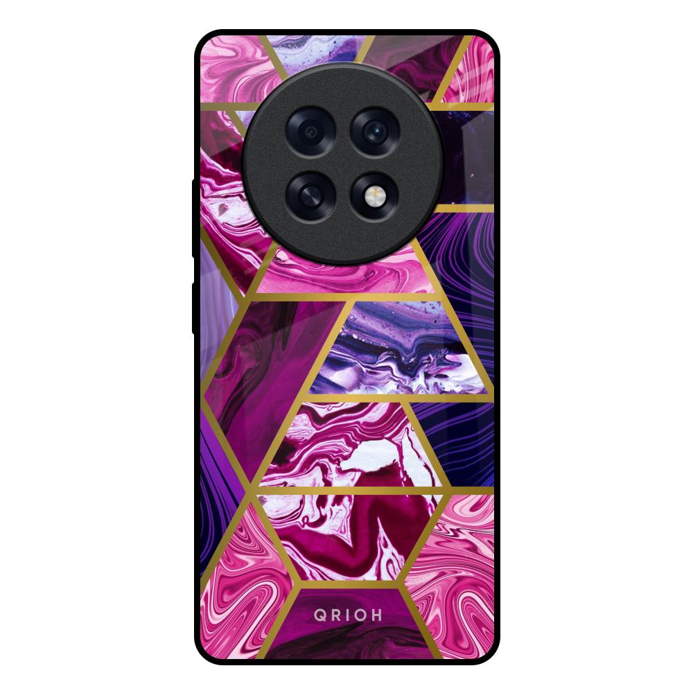 Electroplated Geometric Marble Oppo F31 Pro Plus 5G Glass Back Cover Online