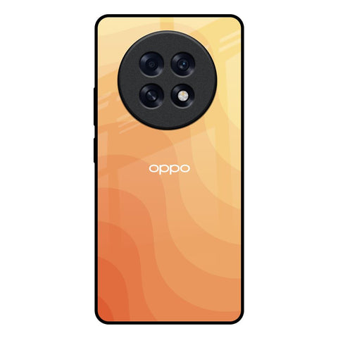 Orange Curve Pattern Oppo F31 Pro Plus 5G Glass Back Cover Online