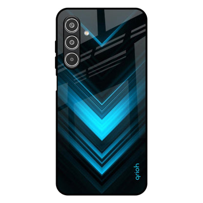 Vertical Blue Arrow Samsung Galaxy M17 5G Glass Back Cover Online