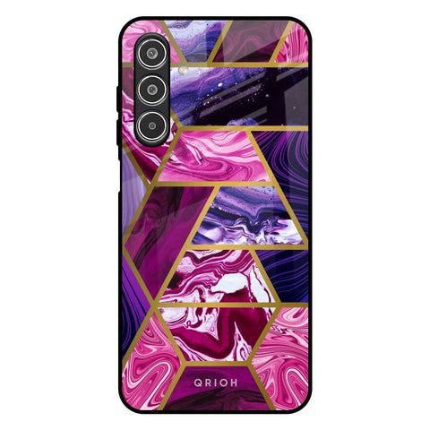 Electroplated Geometric Marble Samsung Galaxy M17 5G Glass Back Cover Online