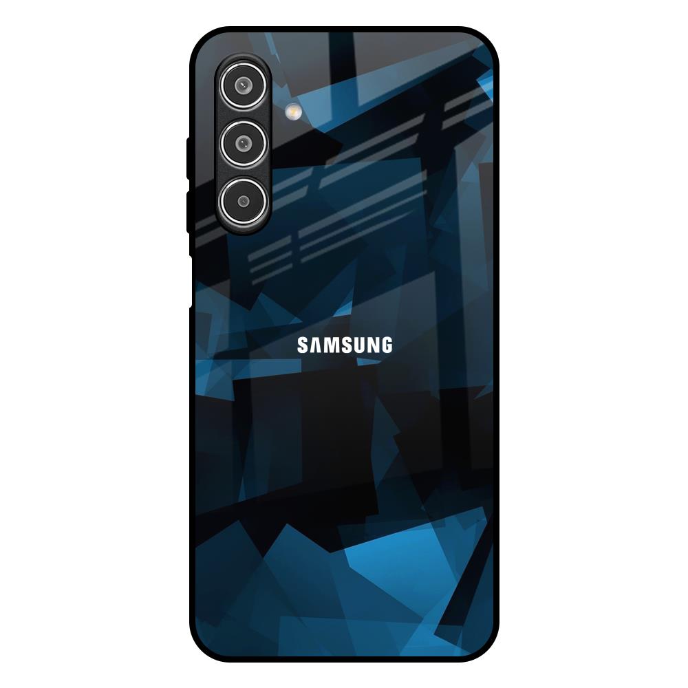 Polygonal Blue Box Samsung Galaxy M17 5G Glass Back Cover Online