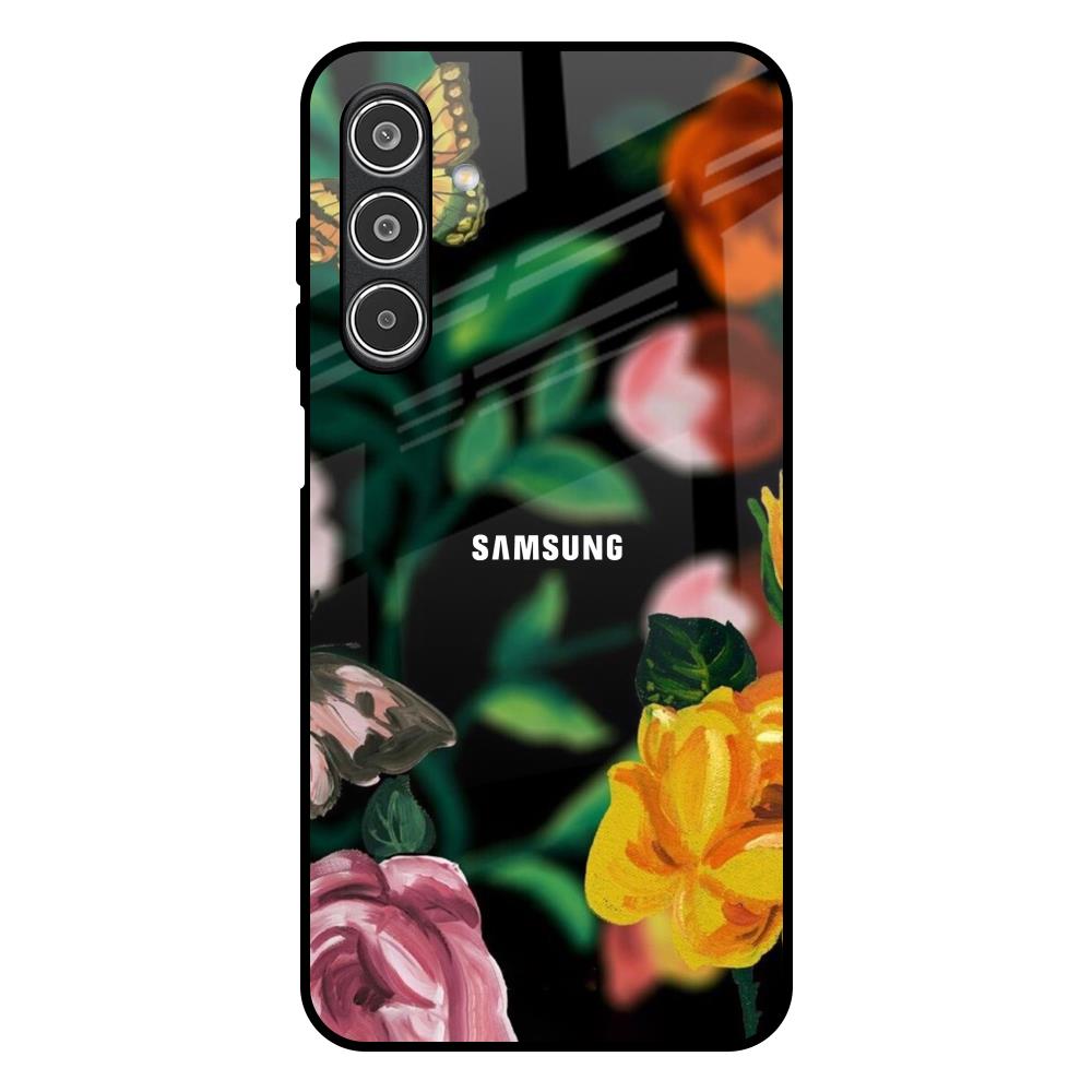 Flowers & Butterfly Samsung Galaxy M17 5G Glass Back Cover Online