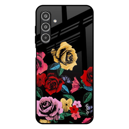 Floral Decorative Samsung Galaxy F17 5G Glass Back Cover Online