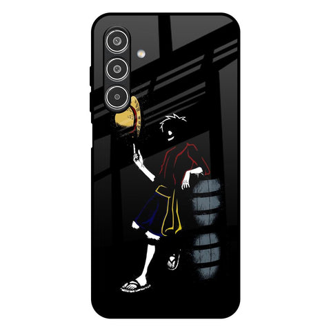 Luffy Line Art Samsung Galaxy F17 5G Glass Back Cover Online