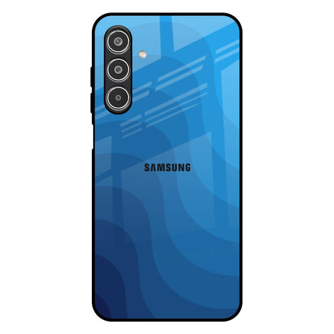 Blue Wave Abstract Samsung Galaxy F17 5G Glass Back Cover Online