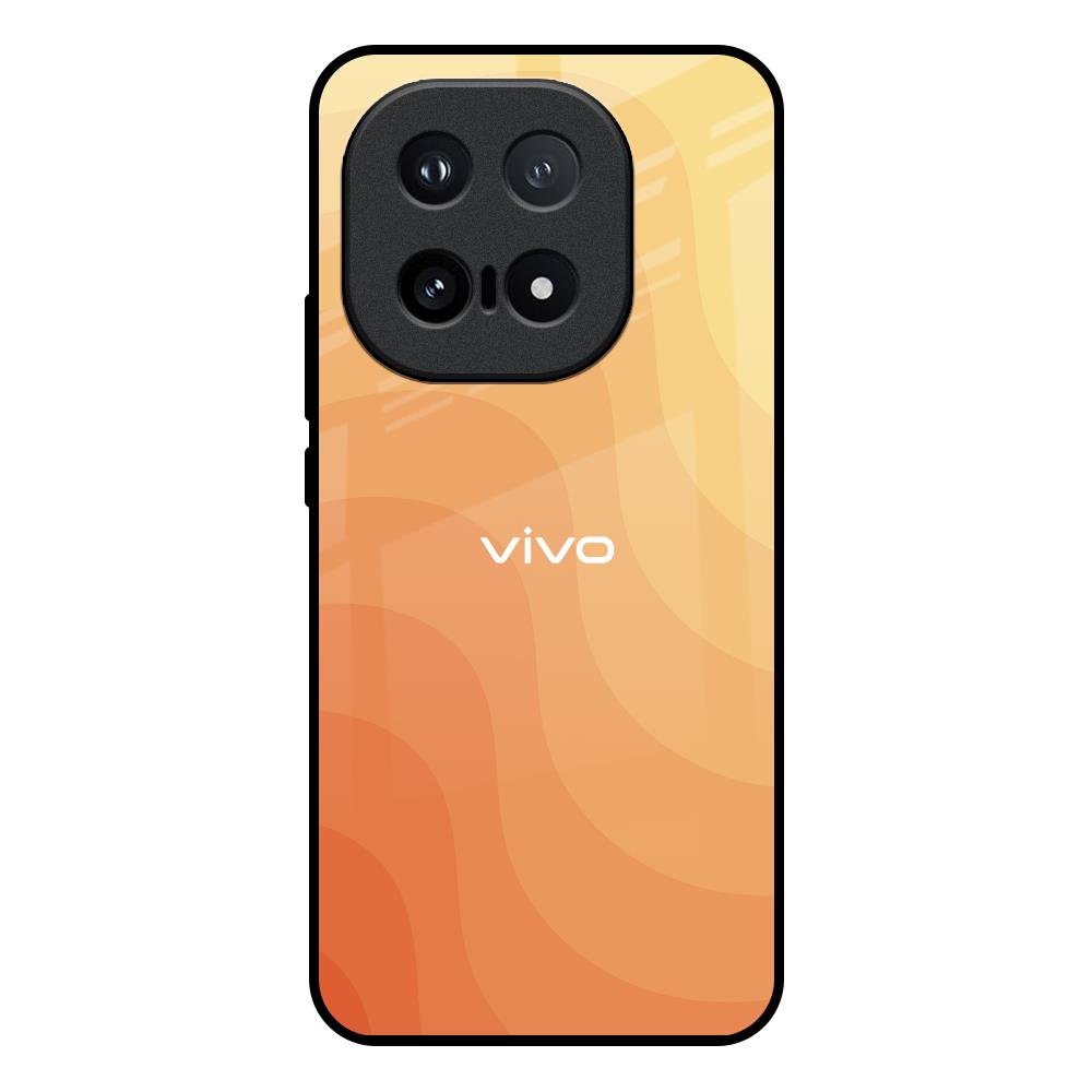 Orange Curve Pattern IQOO 15 5G Glass Back Cover Online