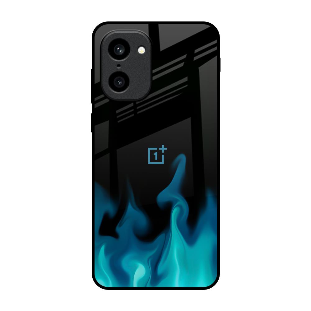 Teal Flames OnePlus 15R 5G Glass Back Cover Online