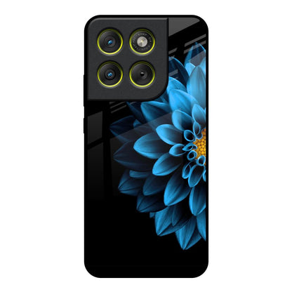 Half Blue Flower Motorola Edge 70 5G Glass Back Cover Online
