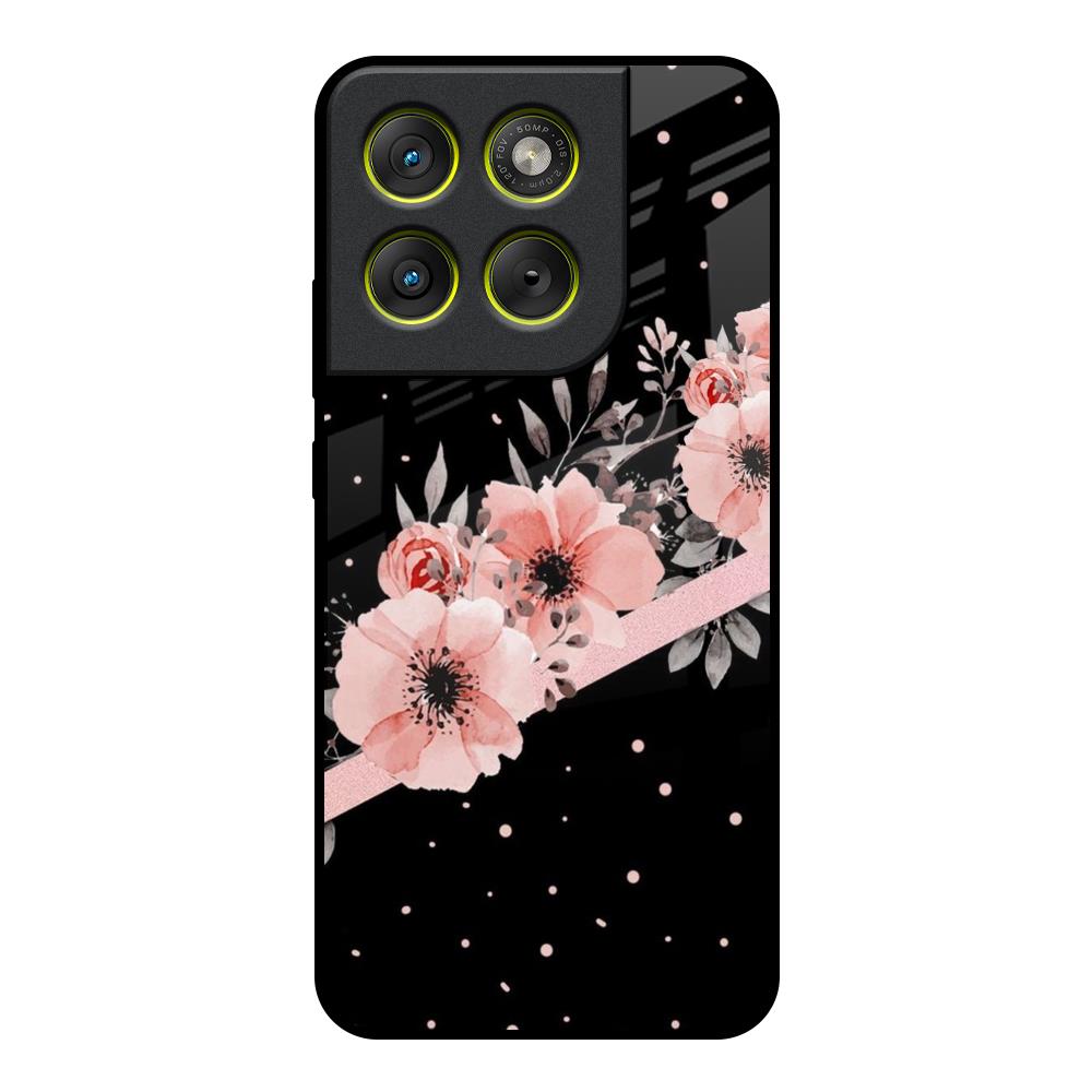 Floral Black Band Motorola Edge 70 5G Glass Back Cover Online
