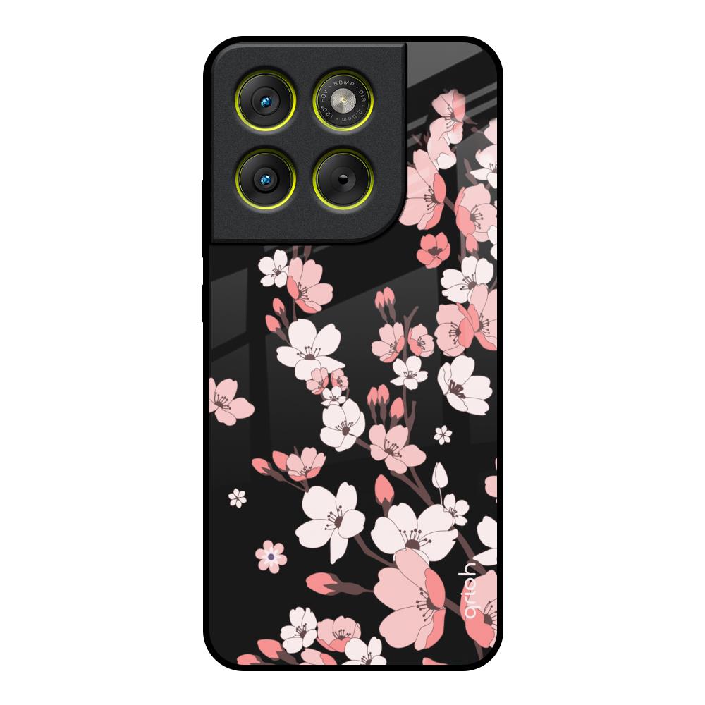 Black Cherry Blossom Motorola Edge 70 5G Glass Back Cover Online