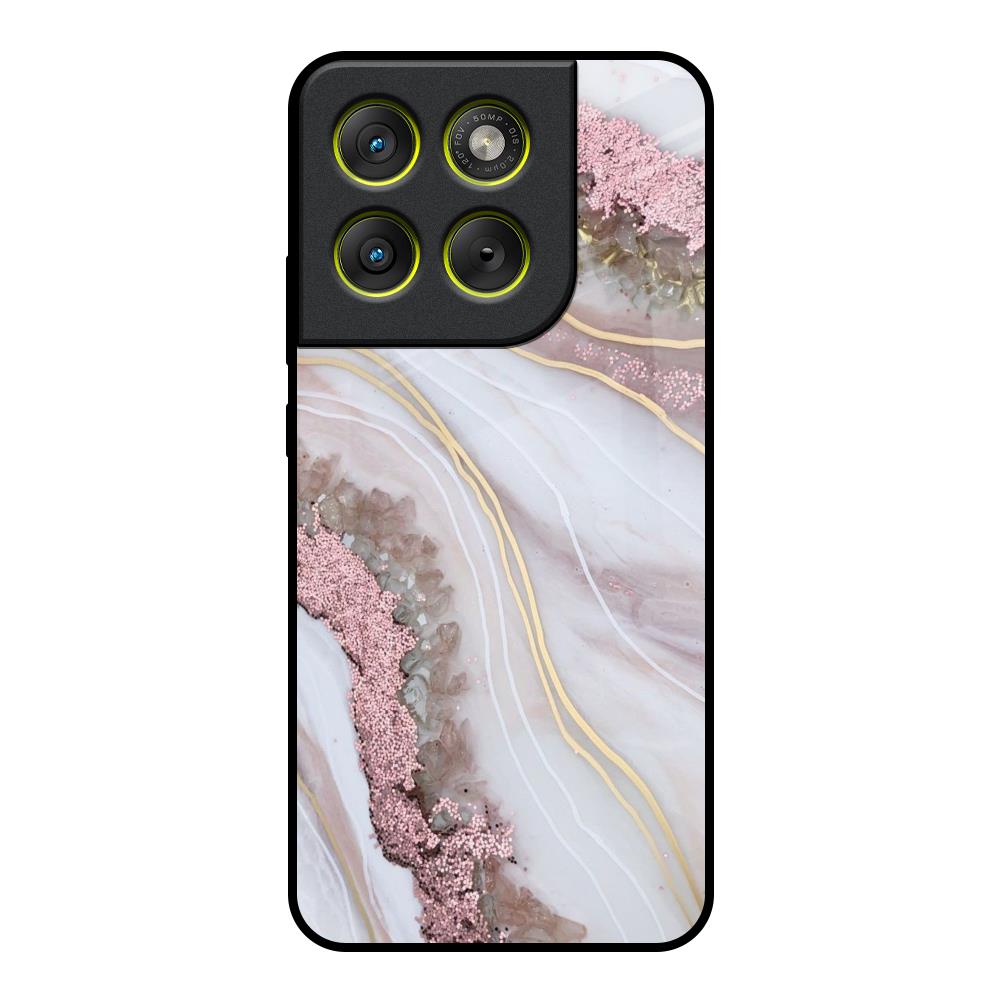 Pink & Gold Gllitter Marble Motorola Edge 70 5G Glass Back Cover Online