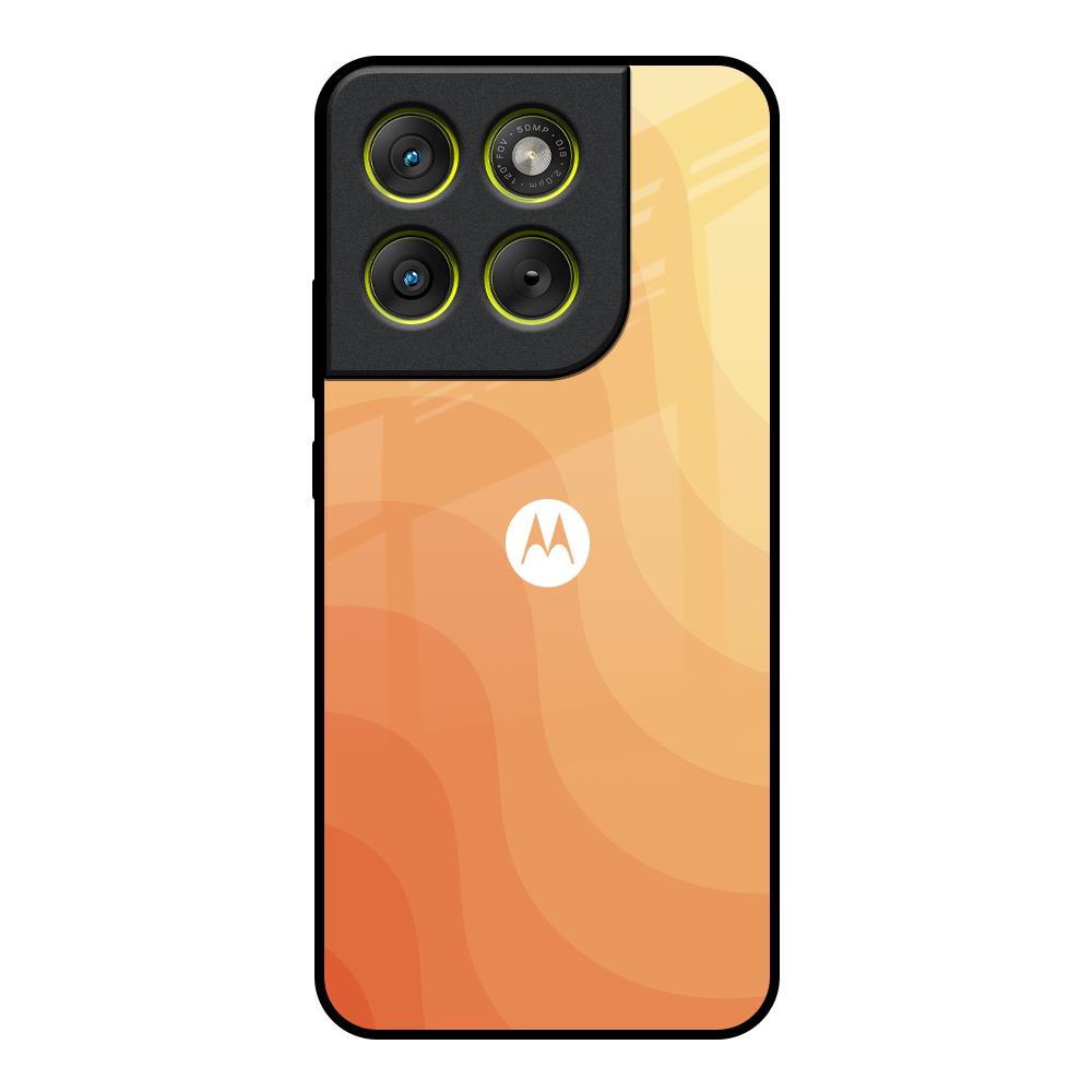 Orange Curve Pattern Motorola Edge 70 5G Glass Back Cover Online